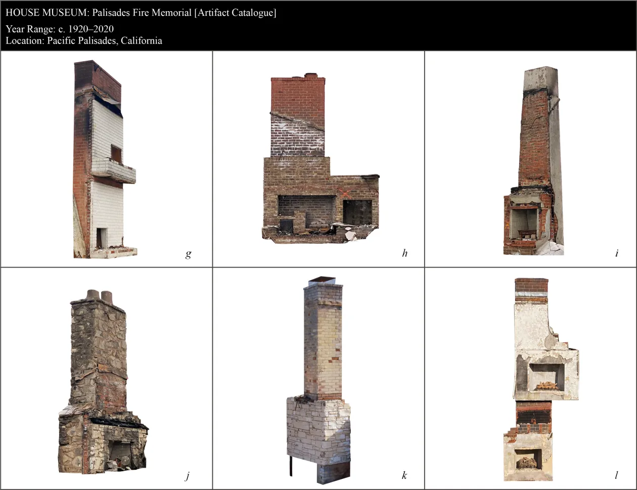 Pacific Palisades Fire Memorial Artifact Catalogue House Museum Fireplaces Chimneys Architecture Salvage